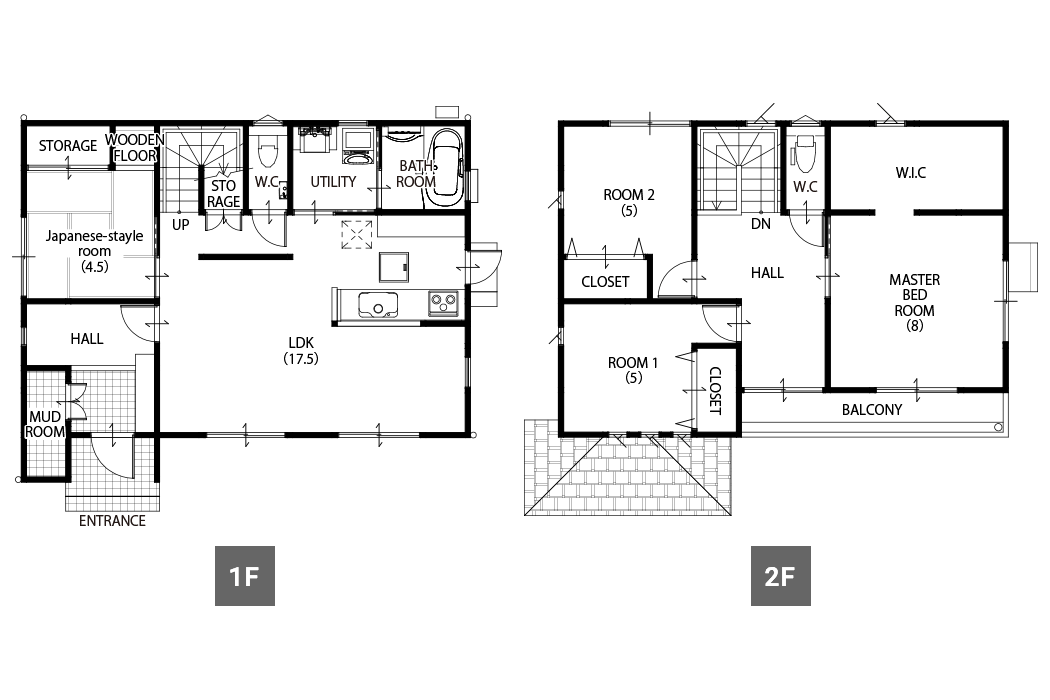 間取り図：34.32坪 2階建て4LDK