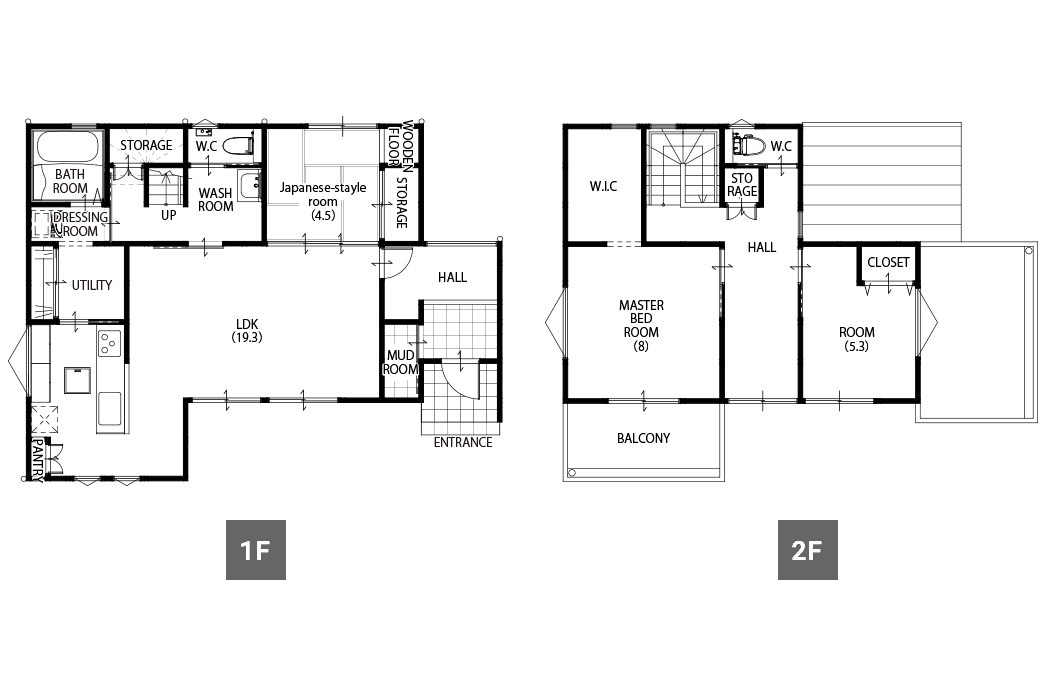 間取り図：35.07坪 2階建て3LDK