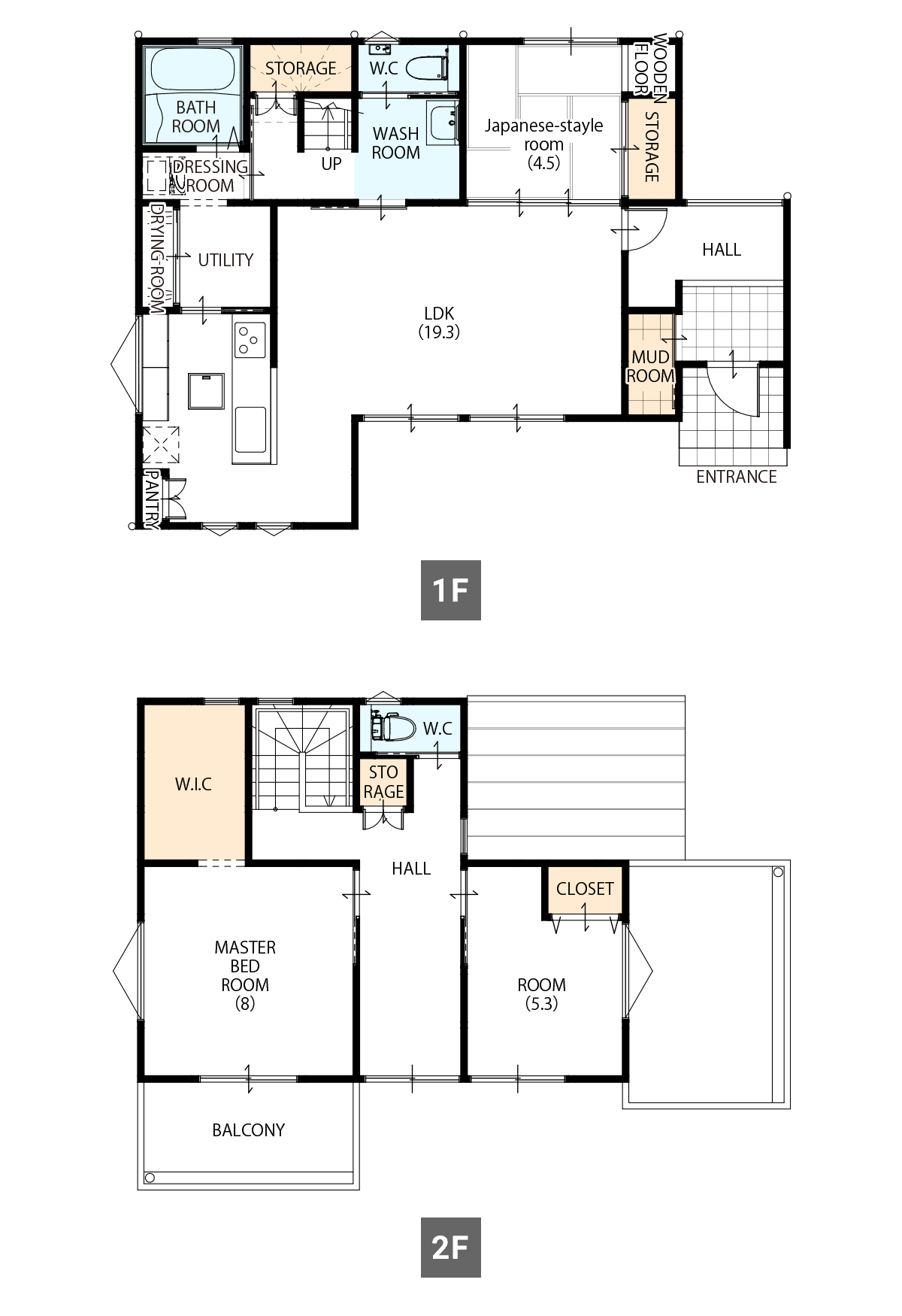 間取り図（SP）：35.07坪 2階建て3LDK