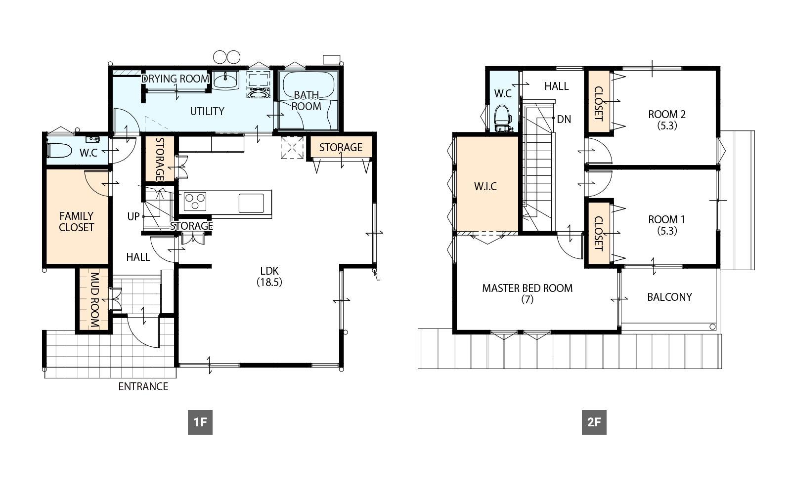 間取り図（PC）：34.07坪 2階建て3LDK