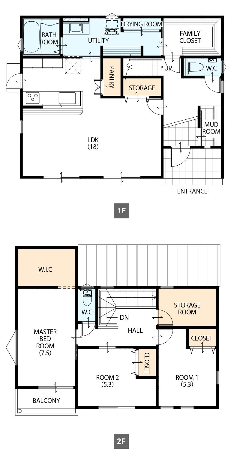 間取り図（SP）：35.20坪 2階建て3LDK